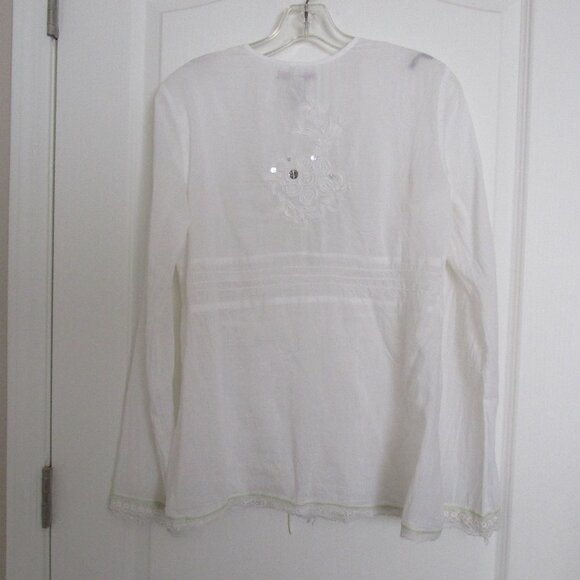 100% white cotton peasant blouse - Picture 6 of 8